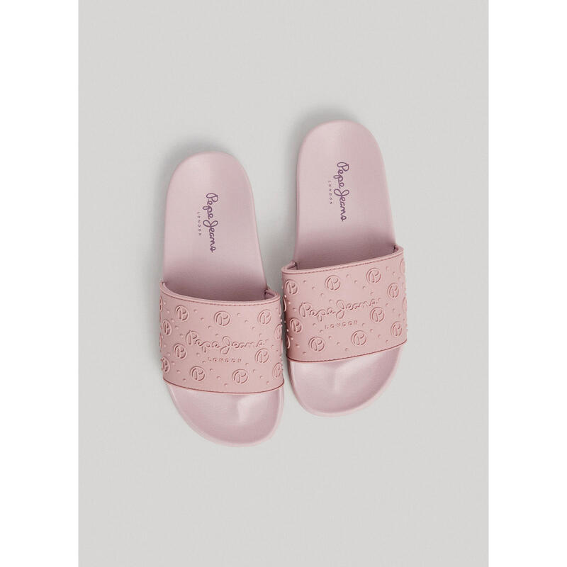 Pepe Jeans Fille Slider Logo G Tongues Sandales - Rose