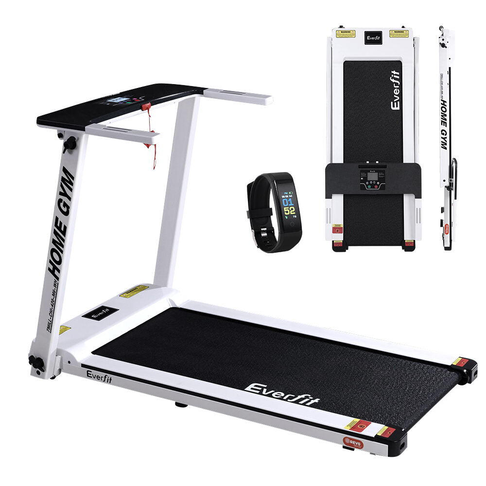 Everfit Electric Treadmill Home Gym Exercise Fitness  Foldable 420mm Belt White