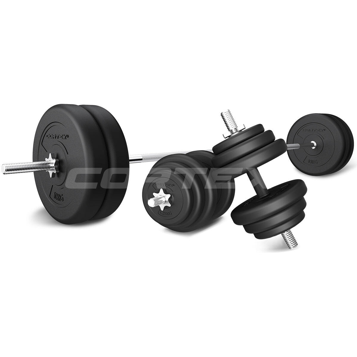 CORTEX EnduraShell Barbell & Dumbbell Weight Set