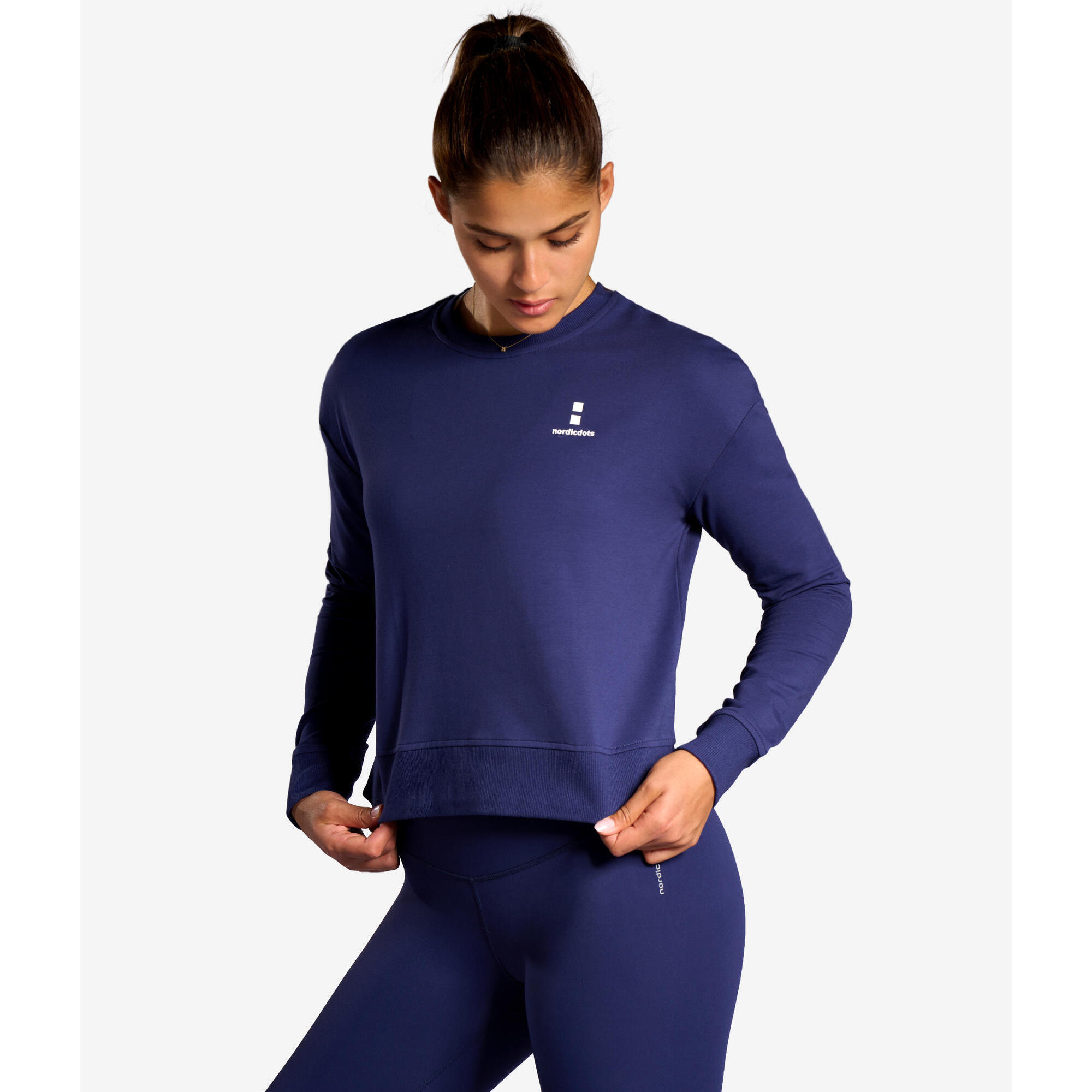 Nordicdots - Sweat-shirt De Tennis/padel Femme En Coton Bleu Marine - Sweat-shirt - Bleu - 40 M - Decathlon