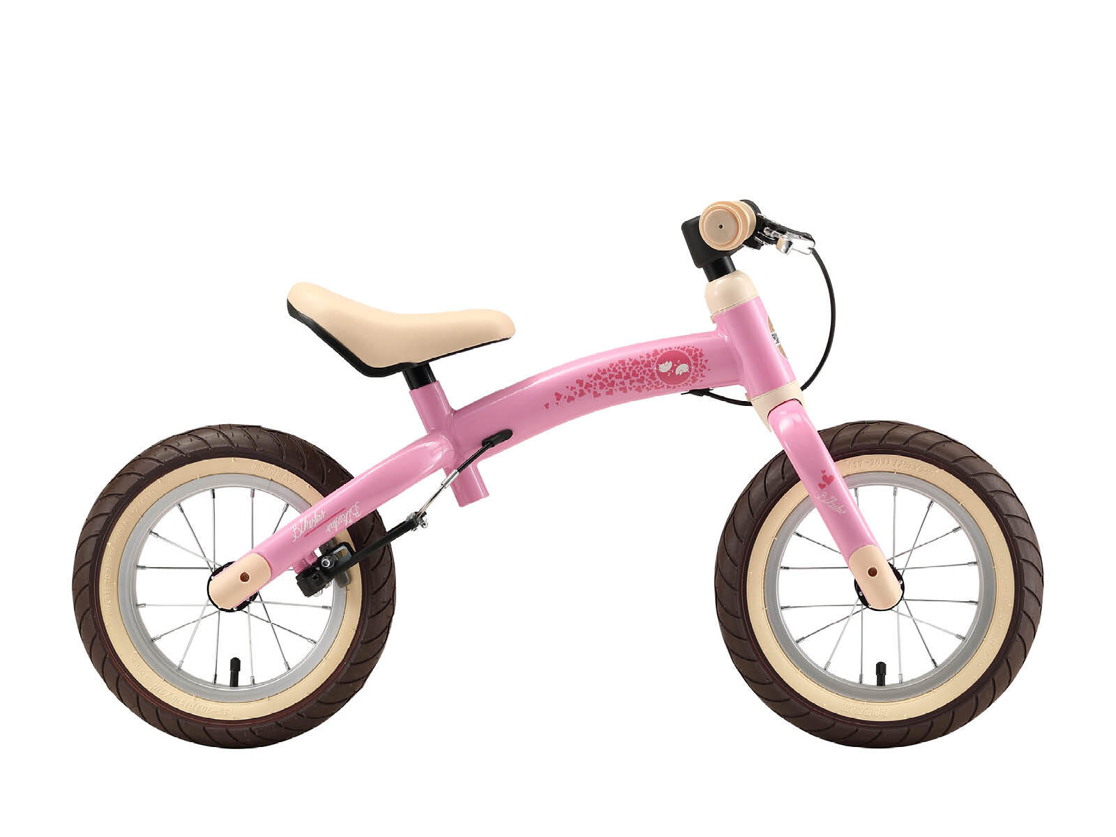 Bikestar meegroei loopfiets Sport 12 inch, lichtroze 3/4