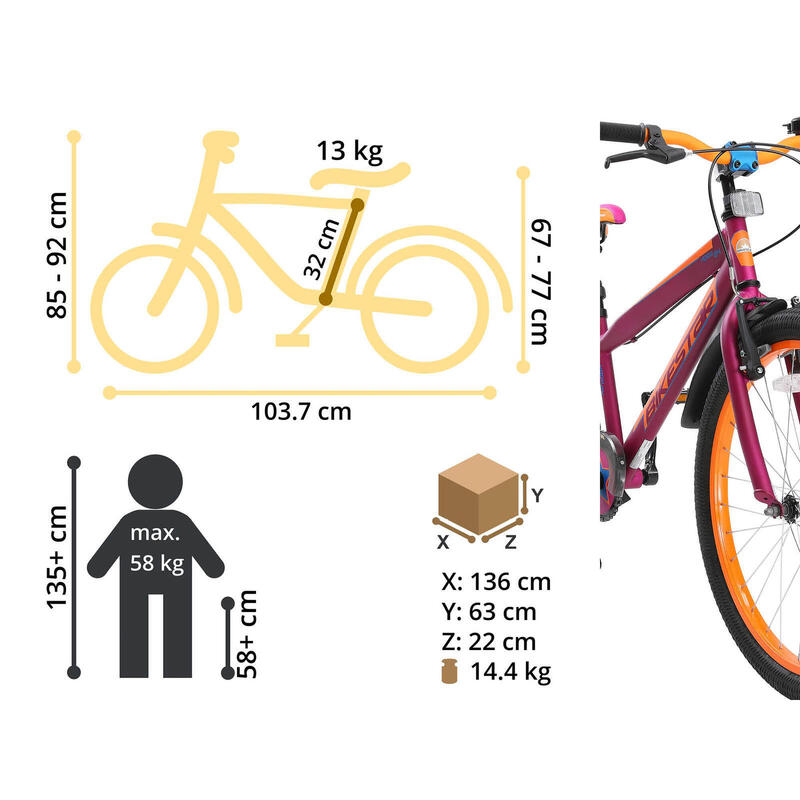Bicicleta infantil de 24 pulgadas a partir de 8 - 11 años, Urban Jungle