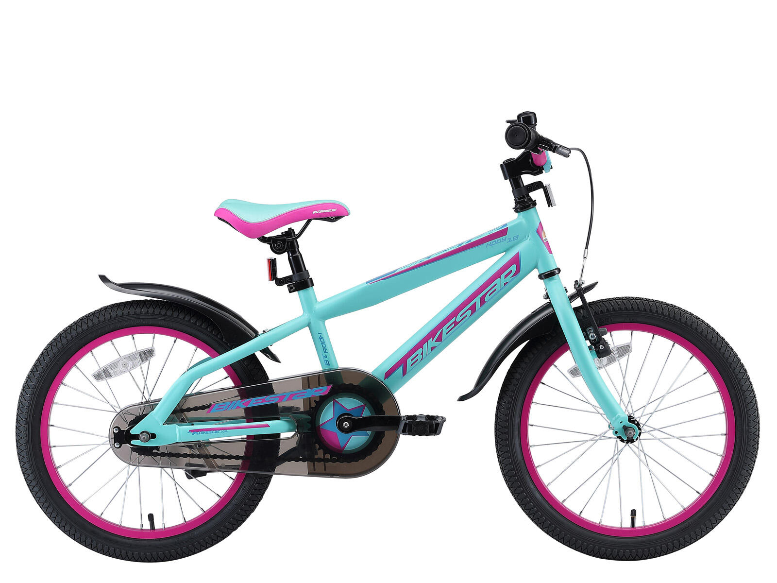 BIKESTAR Bikestar kinderfiets Urban Jungle 18 inch turquoise/roze