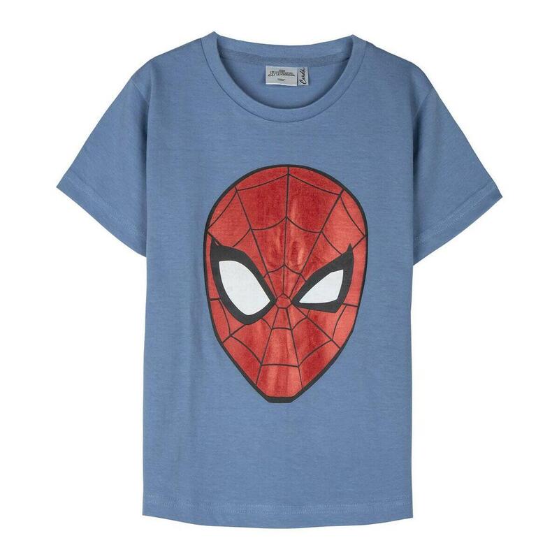 Camiseta de Manga Corta Infantil Spider-Man Azul