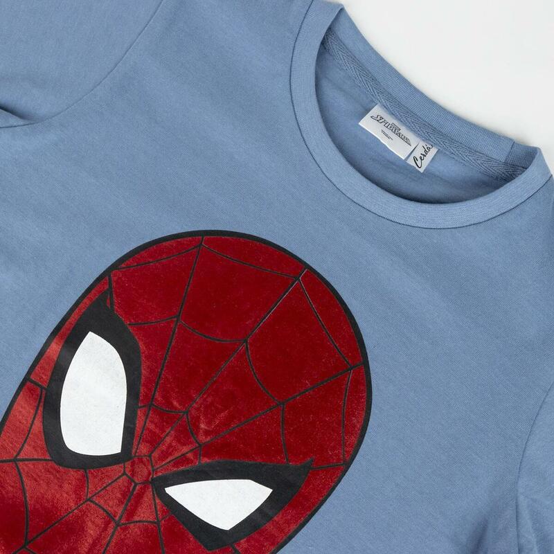 Camiseta de Manga Corta Infantil Spider-Man Azul