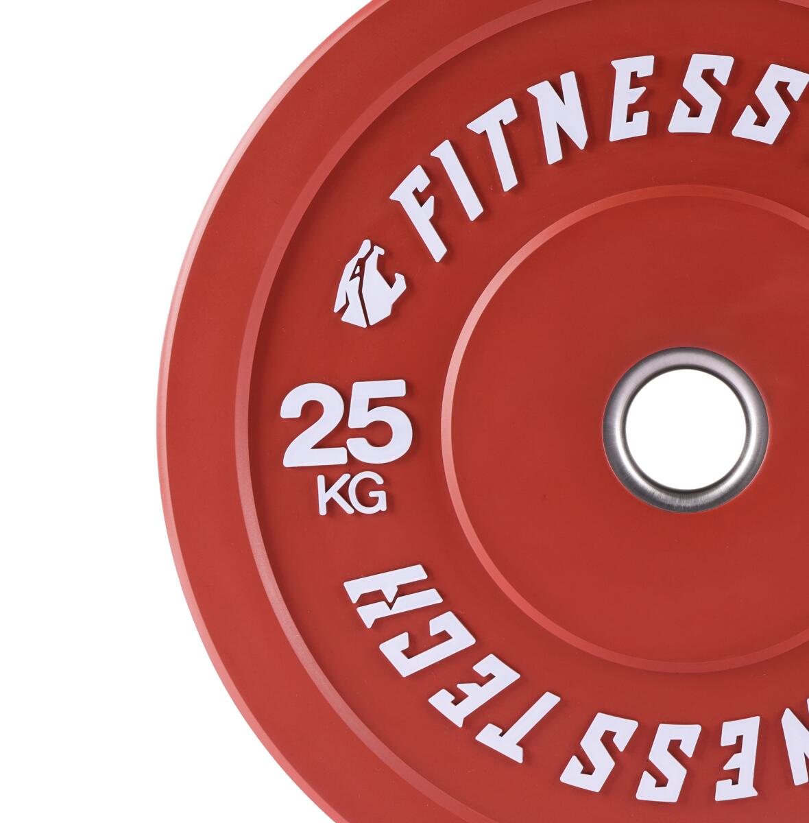 Disque Bumper Plate 25kg Haute Résistance Rouge Fitness Tech – Unité 2/3