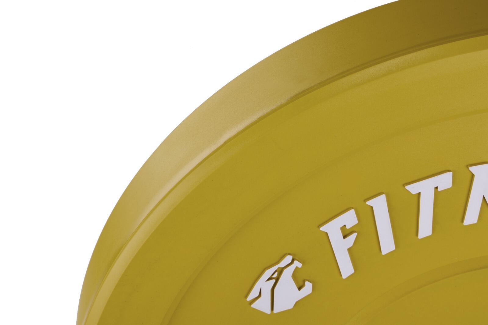 Disco Bumper Plate 15 kg Fitness Tech Alta Resistencia Amarillo Unidad 3/4