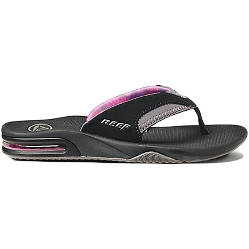 Tongs Décapsuleur Fanning Femme Noir Gris 2/6