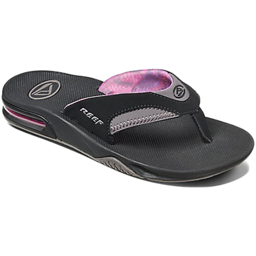 REEF Women's 2025 Fanning Bottle Opener Flip Flops BLACK GREY