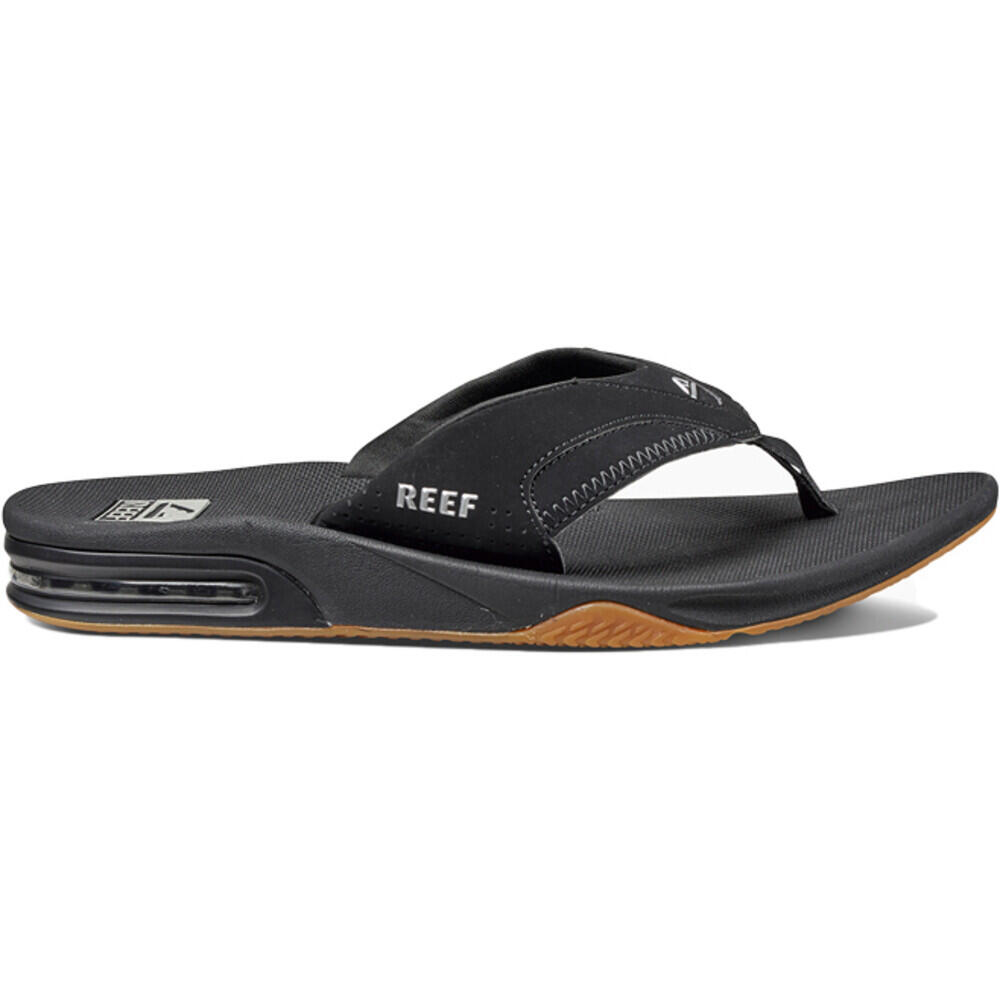 Men's 2025 Fanning Flip Flops BLACK SILVER 2/4