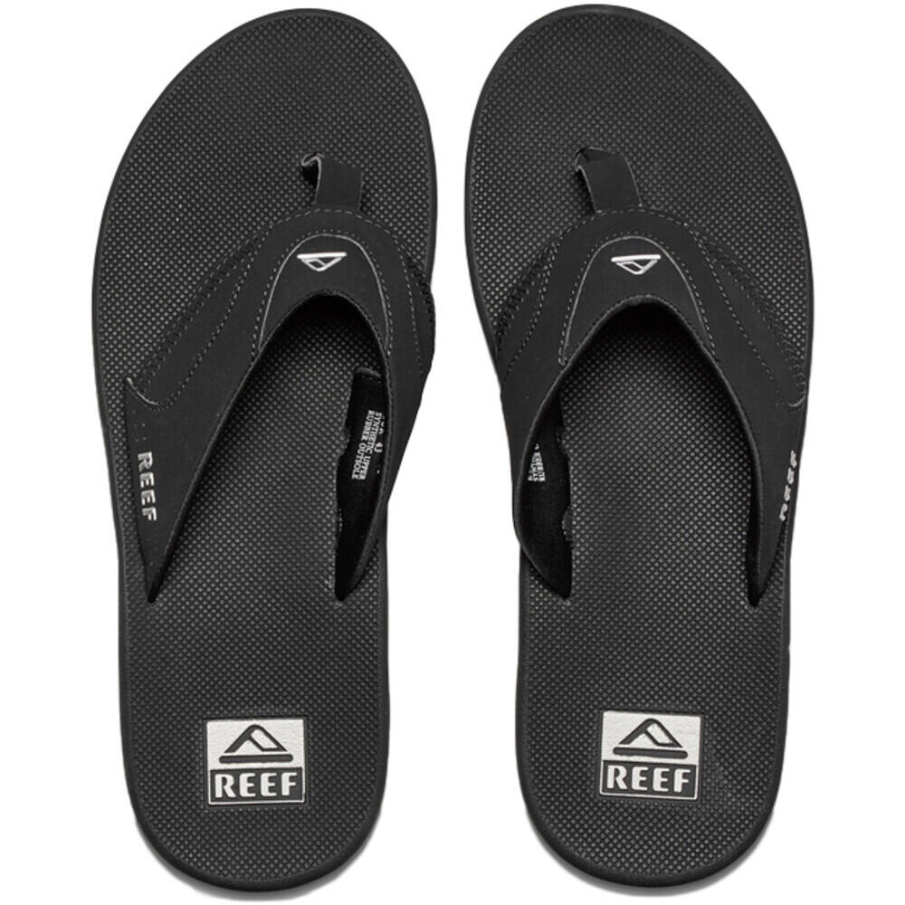 Men's 2025 Fanning Flip Flops BLACK SILVER 3/4