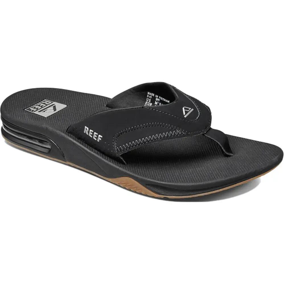 Men's 2025 Fanning Flip Flops BLACK SILVER