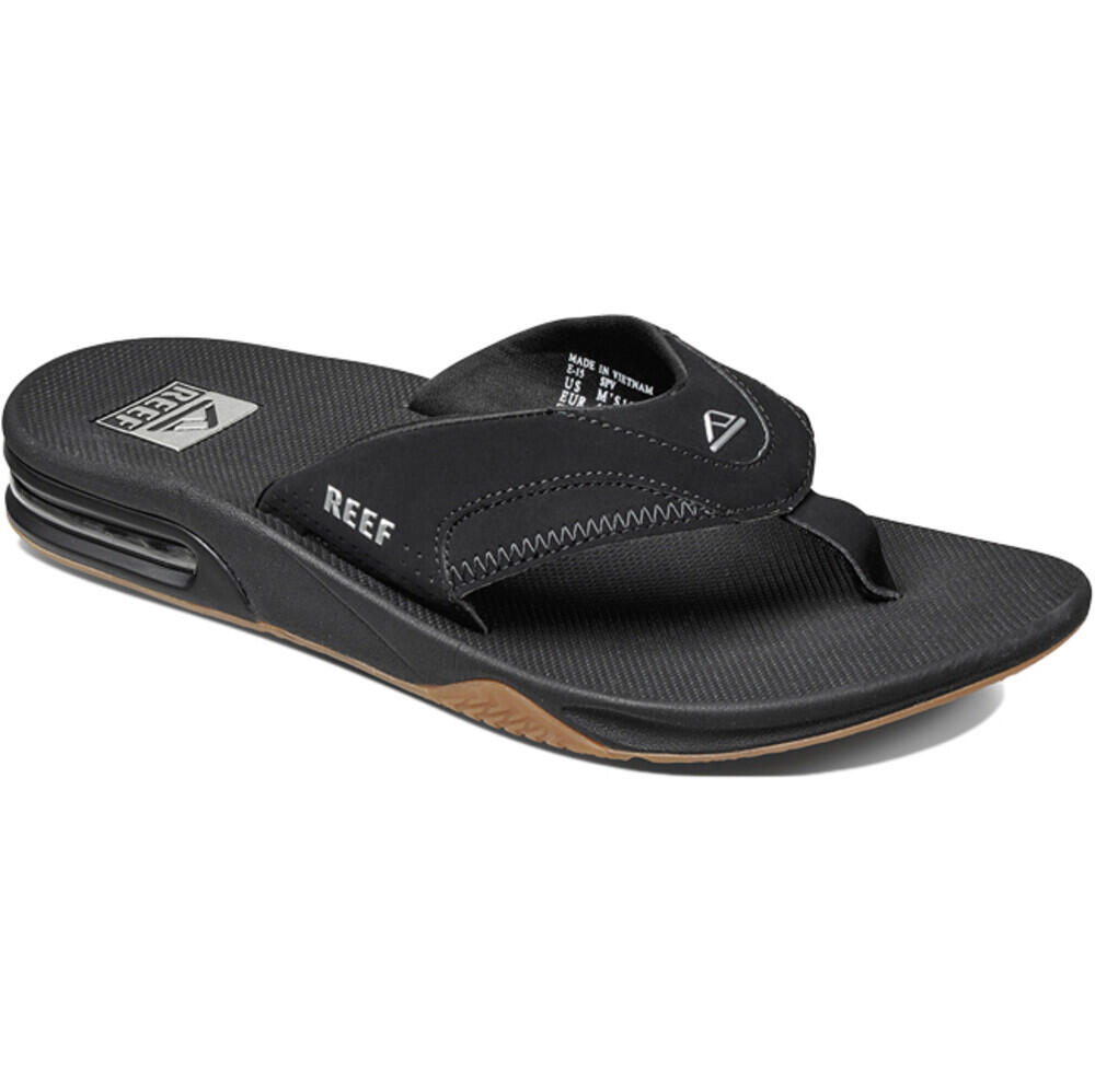 Men's 2025 Fanning Flip Flops BLACK SILVER 1/4