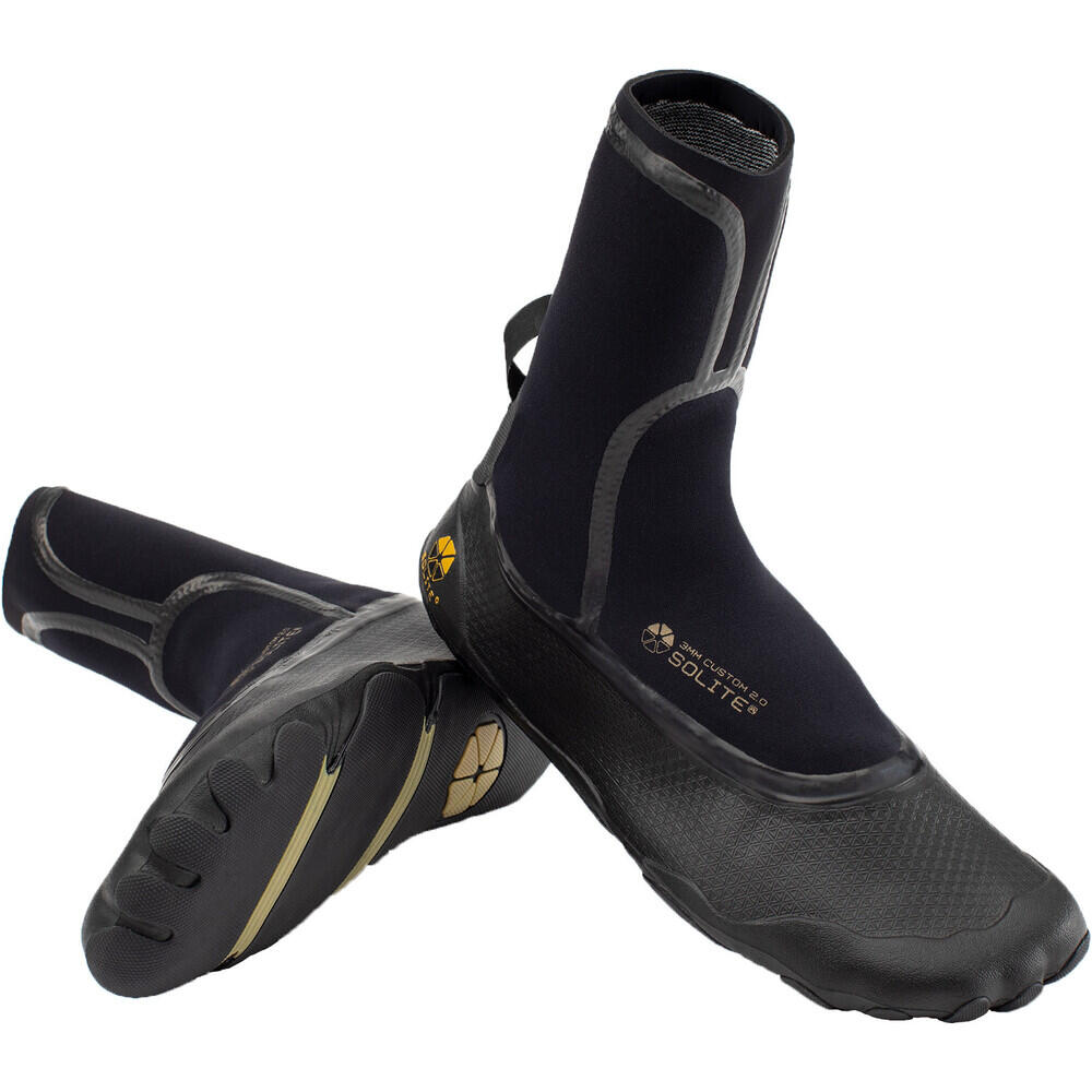 Solite - Custom 2.0 3mm Wetsuit Boots - / Gum - Chaussons Néoprène - Noir - 41 - Decathlon