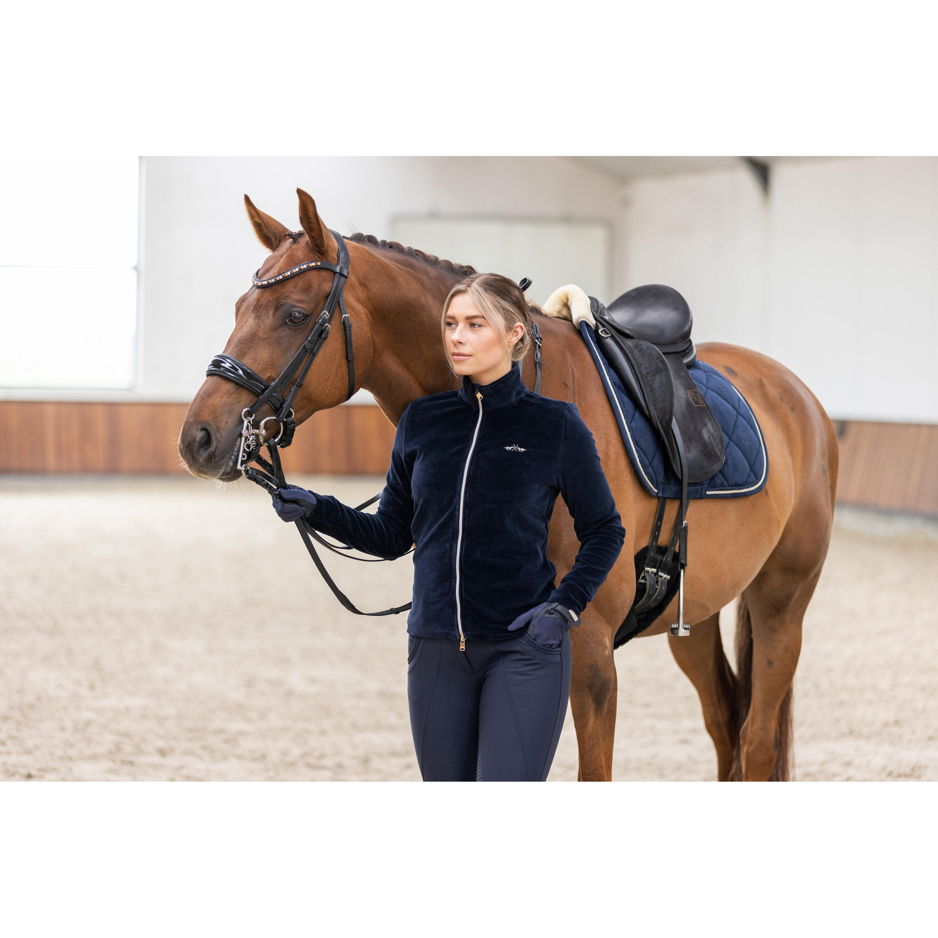 Giacca da equitazione in velluto da donna HV Polo Maya