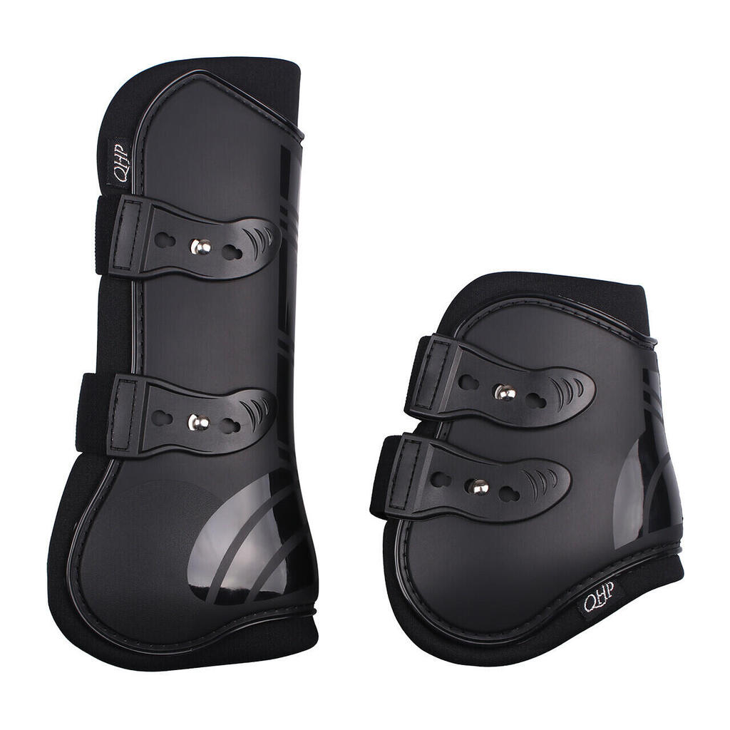 Front horse gaiter and open fetlock guard set QHP