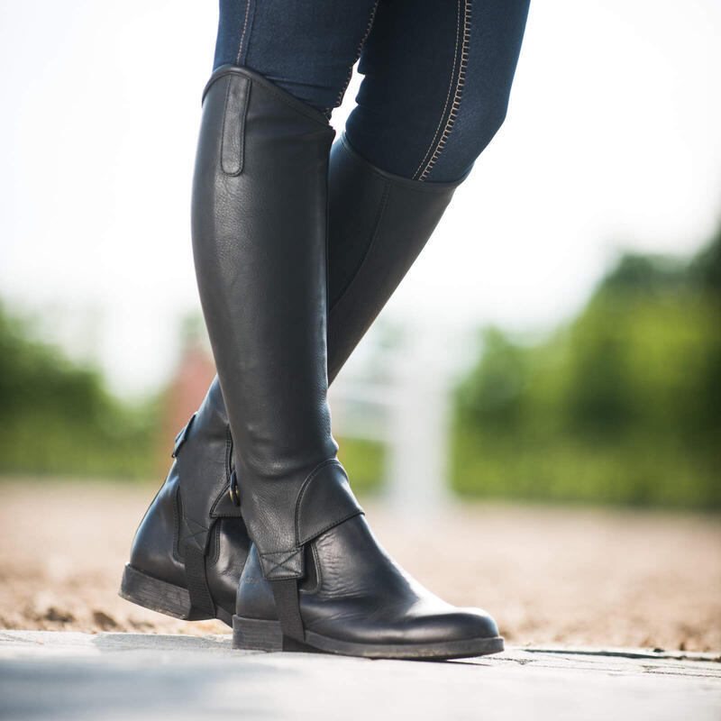 Mini-chaps d'équitation d'équitation en cuir synthétique Horze Desta