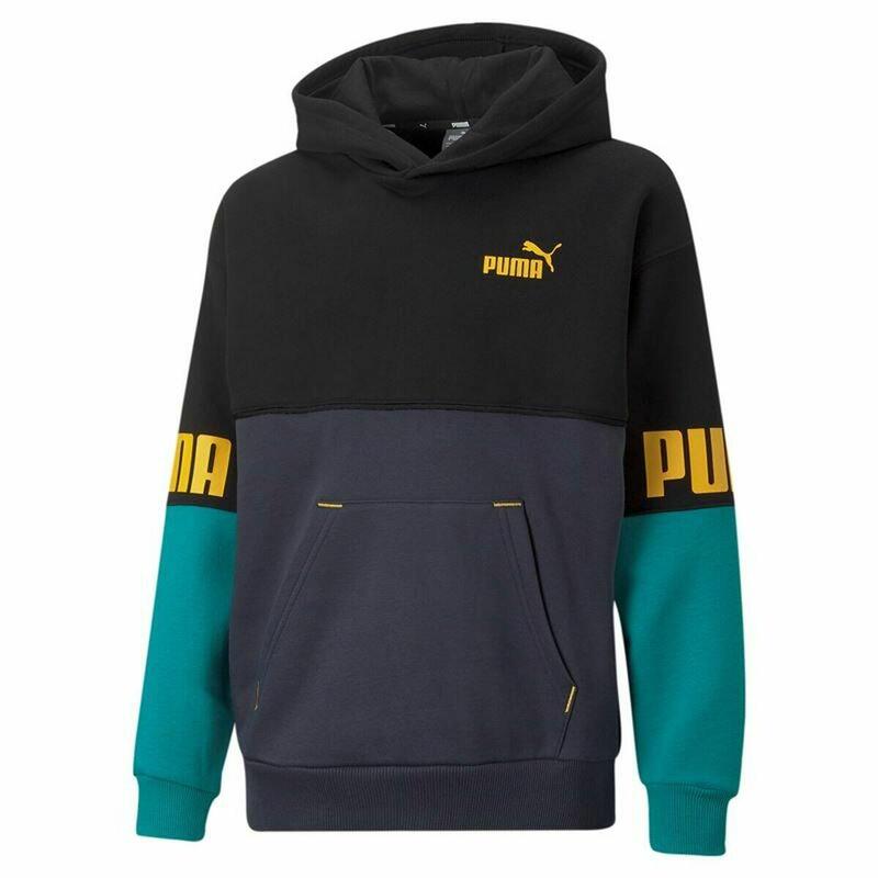 Sudadera con capucha PUMA POWER Colorblock Gym Negro