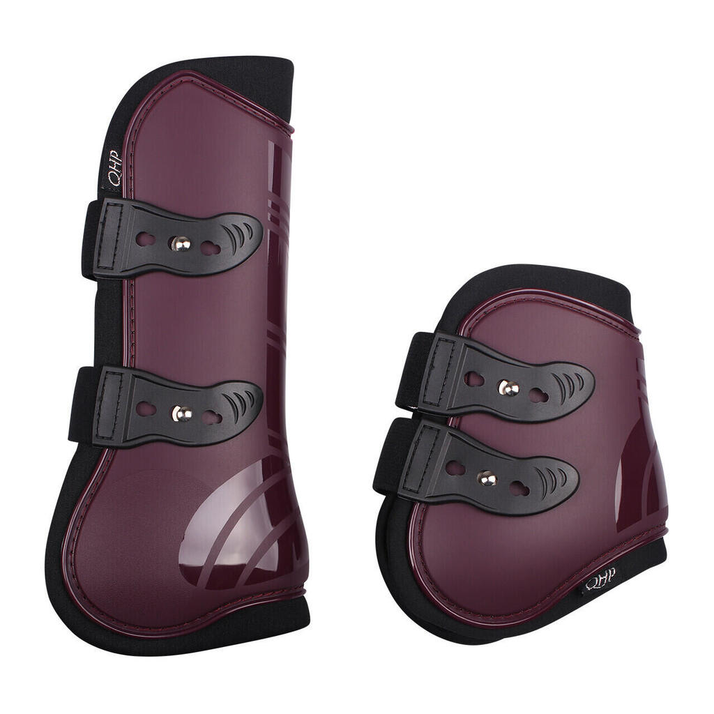 Front horse gaiter and open fetlock guard set QHP