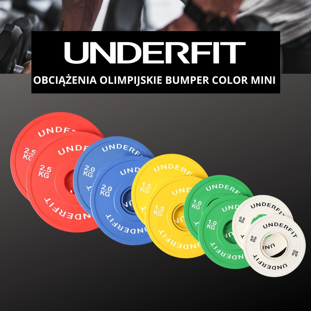 Zestaw obciążeń olimpijskich BUMPER COLOR MINI UNDERFIT 15kg 3/8