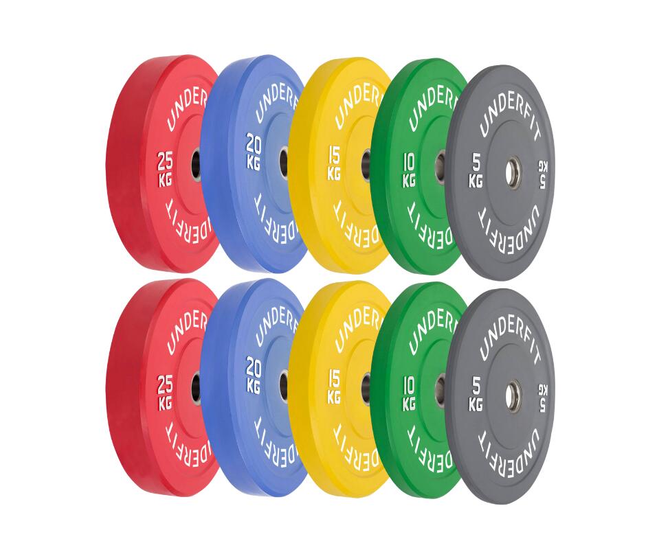 Zestaw obciążeń olimpijskich UNDERFIT BUMPER COLOR 150 kg 2/8
