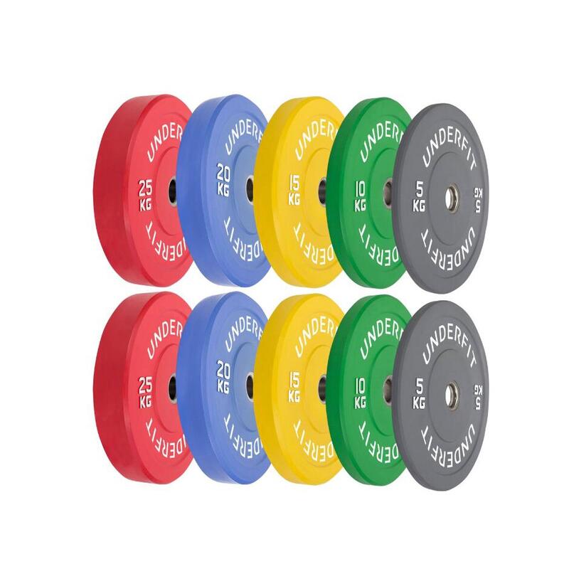 Zestaw obciążeń olimpijskich UNDERFIT BUMPER COLOR 150 kg