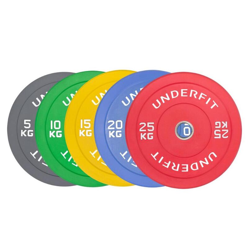 Zestaw obciążeń olimpijskich UNDERFIT BUMPER COLOR 150 kg