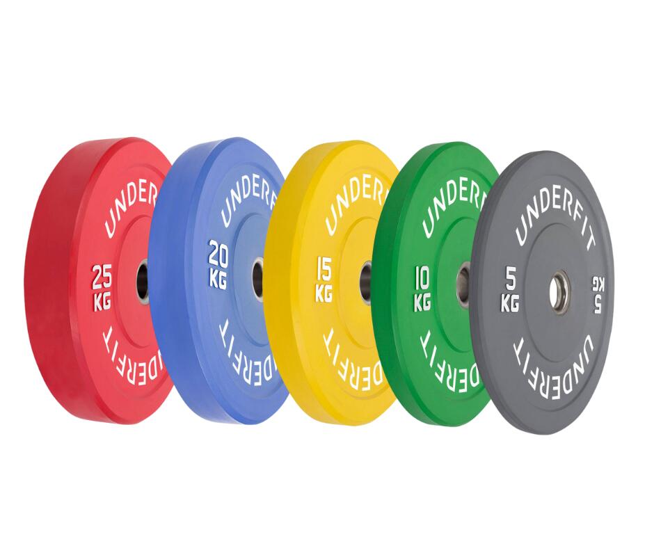 Zestaw obciążeń olimpijskich UNDERFIT BUMPER COLOR 150 kg 4/8