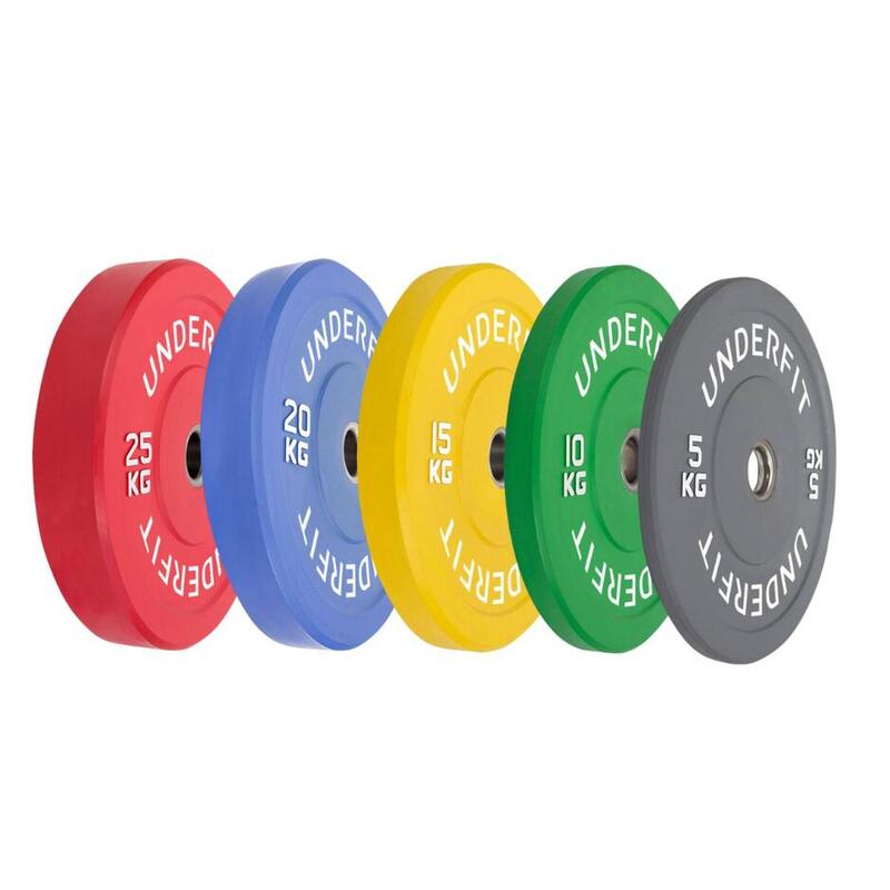 Zestaw obciążeń olimpijskich UNDERFIT BUMPER COLOR 150 kg
