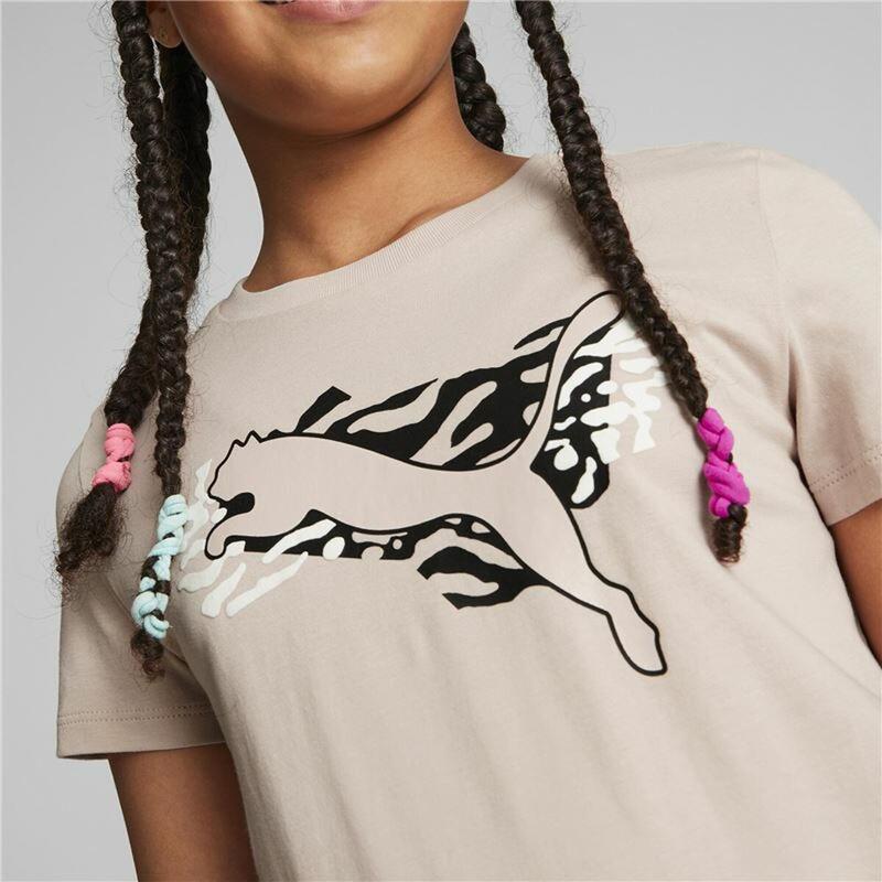 T-Shirt met Korte Mouwen voor kinderen Puma Beige