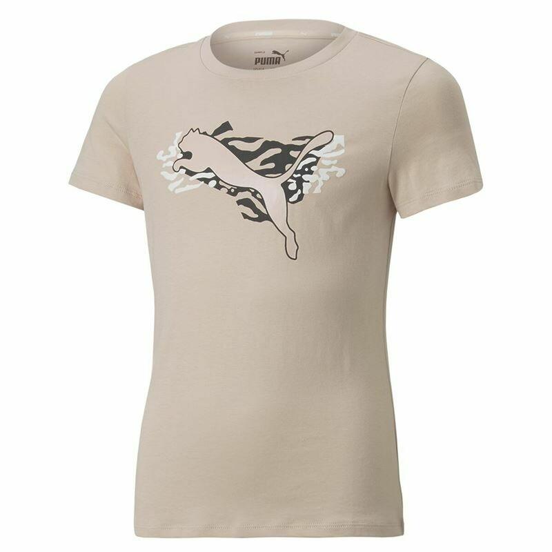T-Shirt met Korte Mouwen voor kinderen Puma Beige
