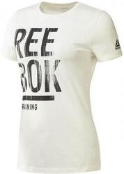 T-shirt à manches courtes femme Reebok Training Split Tee Blanc