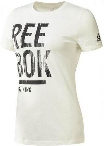 T-shirt à manches courtes femme Reebok Training Split Tee Blanc 1/5
