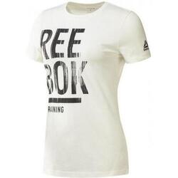T-shirt à manches courtes femme Reebok Training Split Tee Blanc