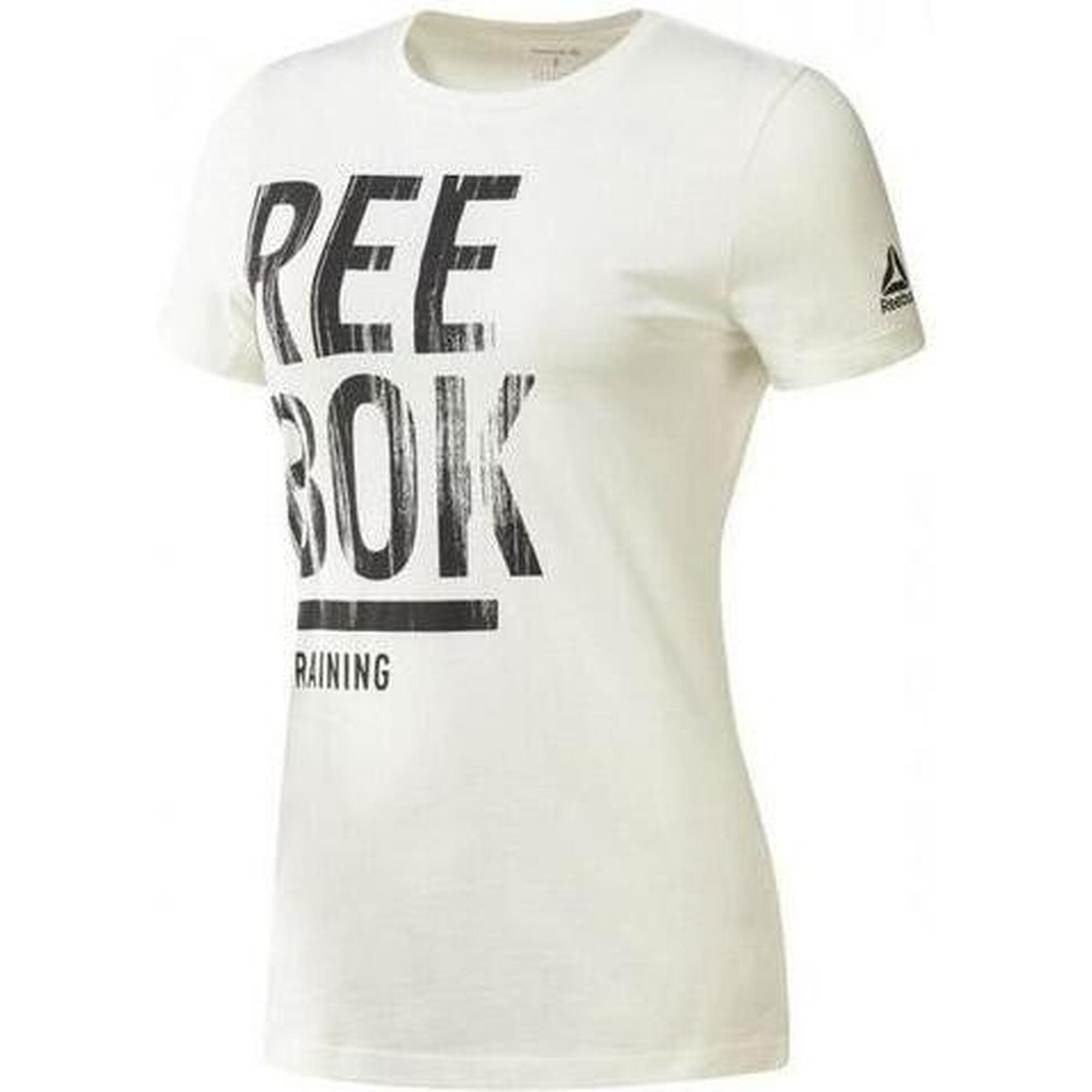 Maglia a Maniche Corte Donna Reebok Training Split Tee Bianco