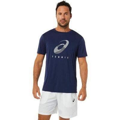 Heren-t-shirt met korte mouwen asics court blauw