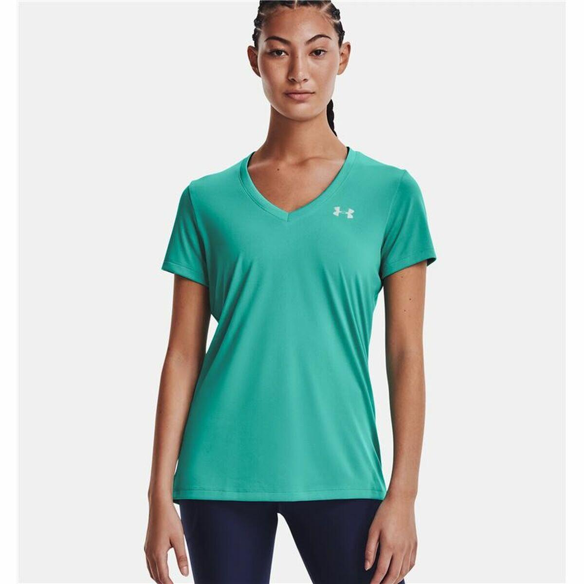 Maglia a Maniche Corte Donna Under Armour Tech SSV Solid Acquamarina 3/5