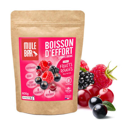 Boisson énergétique de l'effort - isotonique - Mulebar - Fruits rouges - 600g