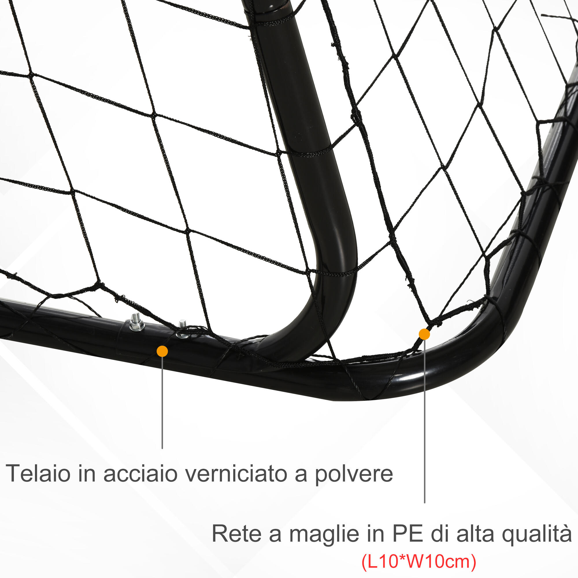 HOMCOM Porta da Calcio per Bambini e Adulti Rete in PE in Metallo Oxford 6/7