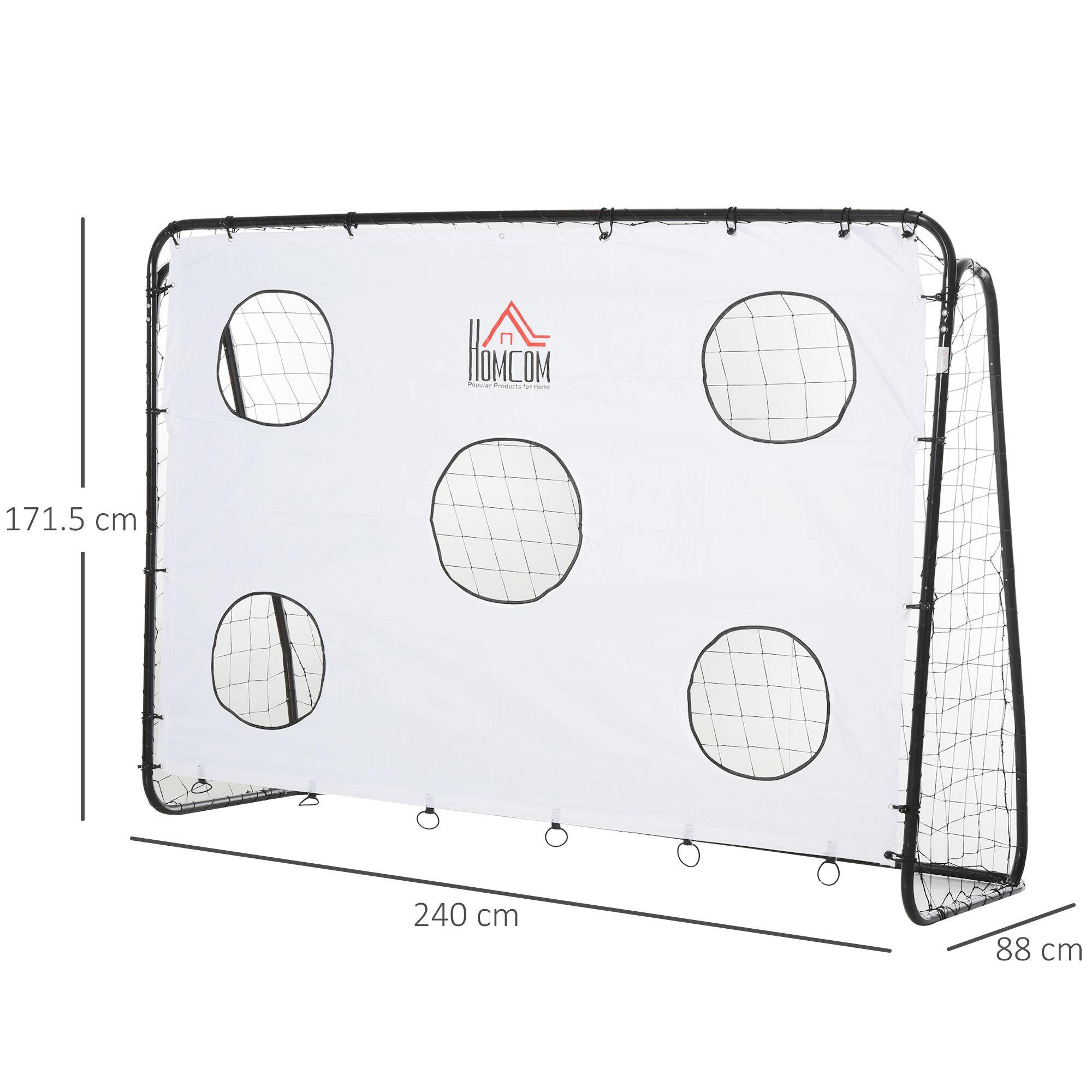 HOMCOM Porta da Calcio per Bambini e Adulti Rete in PE in Metallo Oxford 3/7