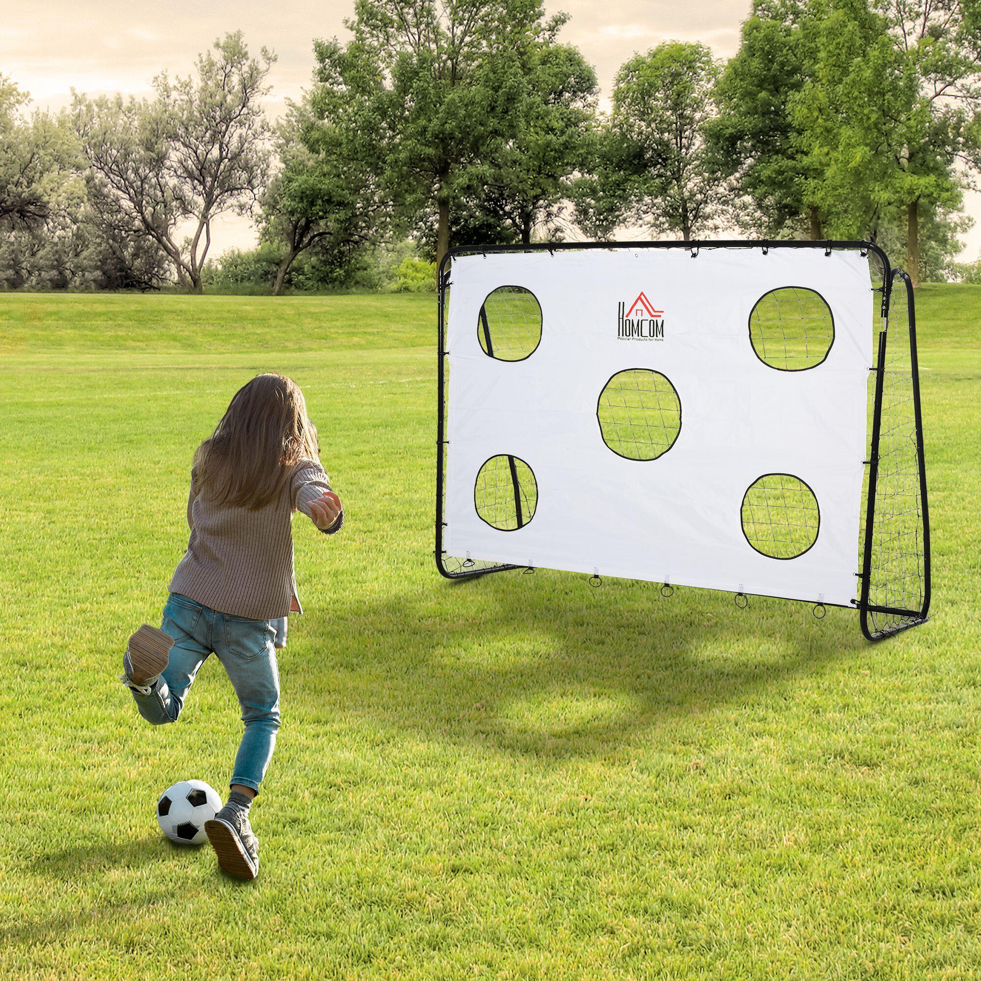 HOMCOM Porta da Calcio per Bambini e Adulti Rete in PE in Metallo Oxford 2/7