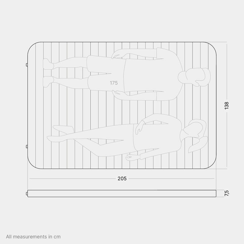 Matelas autogonflant de camping - 2 pers. - 205x138x7,5cm - Cloudmat Double XL