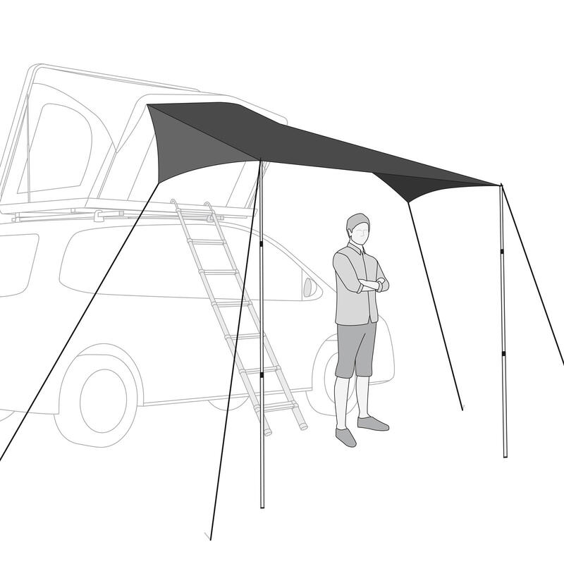 Tarp auvent pour les tentes de toit qeedo (2,5 x 4 m) - Freedom Tarp