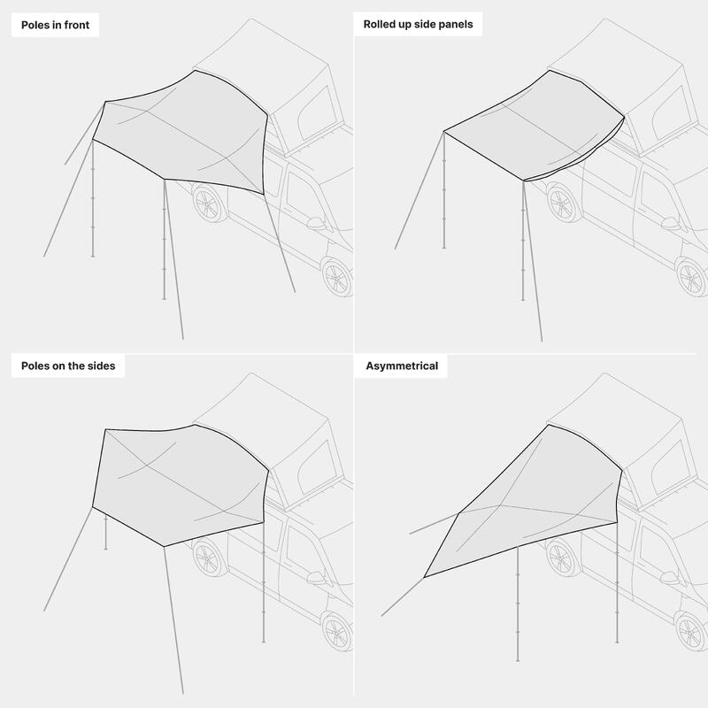 Tarp auvent pour les tentes de toit qeedo (2,5 x 4 m) - Freedom Tarp
