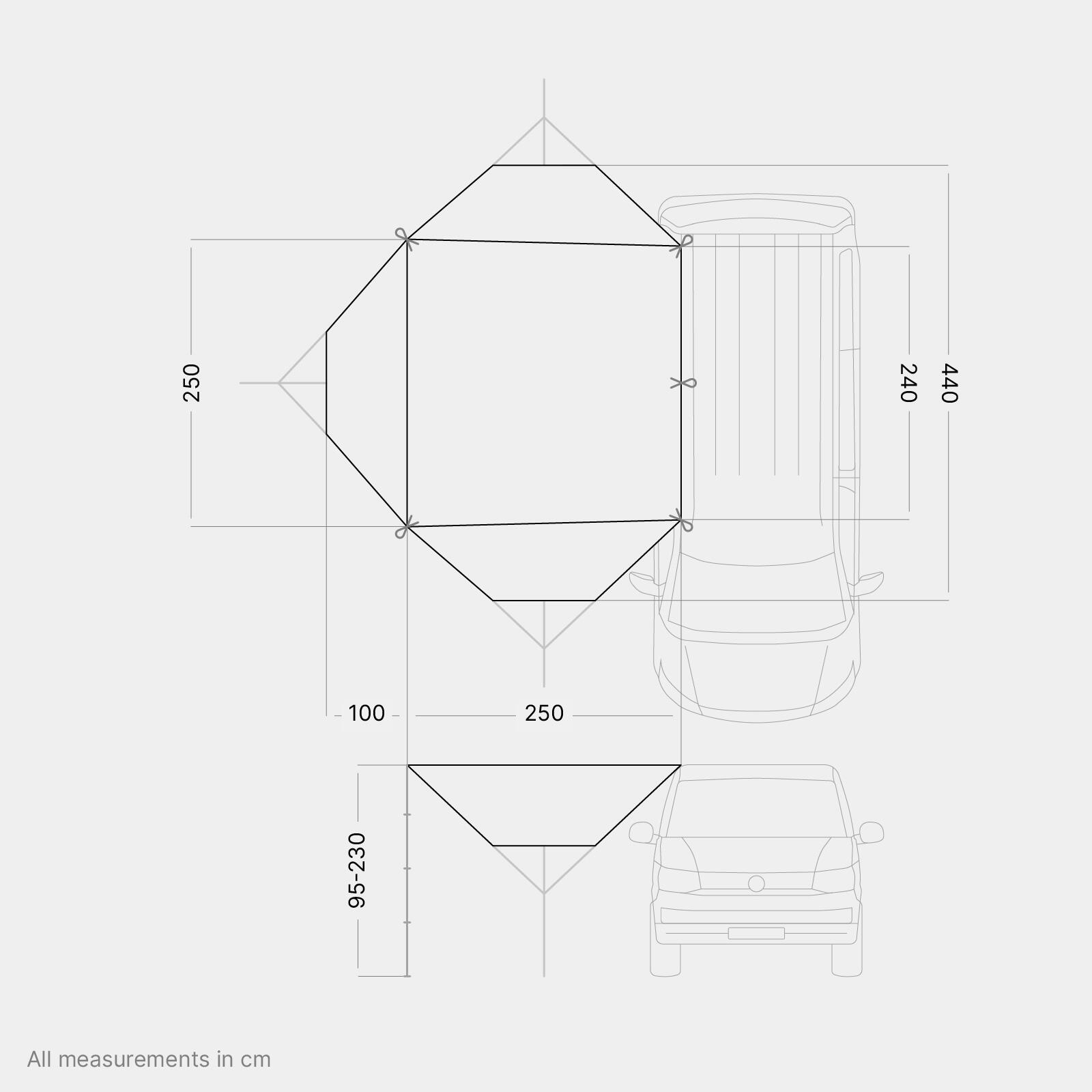 Baumwoll-Bus-Vorzelt Motor Tarp TC Camping Sonnensegel mit UV-Schutz (UV80) 2/7