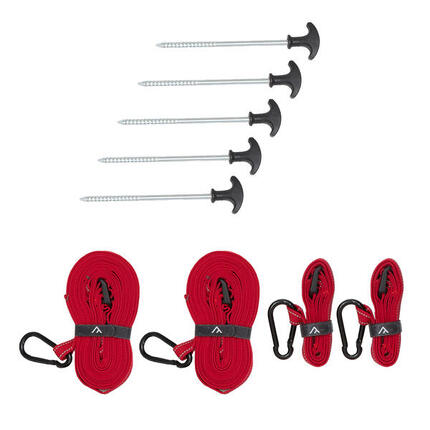 Tent Strap Set avec sangles d'ancrage, mousquetons et piquets de camping