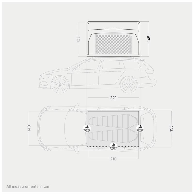 Tente de toit avec couverture rigide robuste - 2 places - Freedom Slim 2
