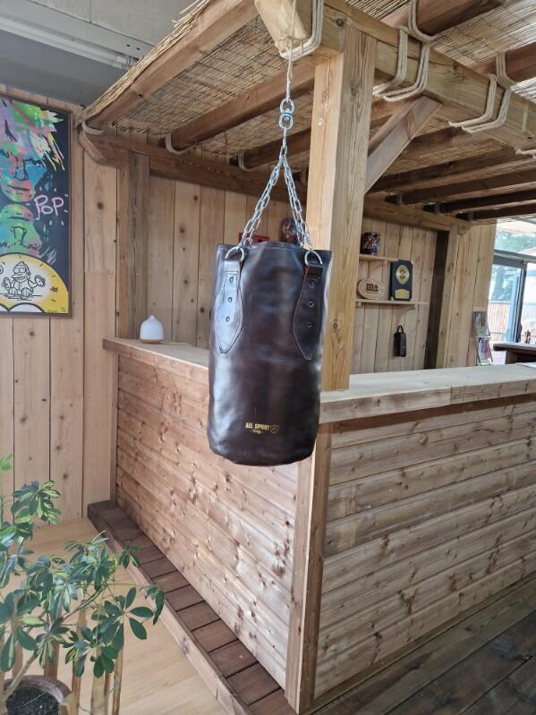 ALL SPORT VINTAGE - Sac De Frappe en Cuir - 1 M. Marque Française. 2/3