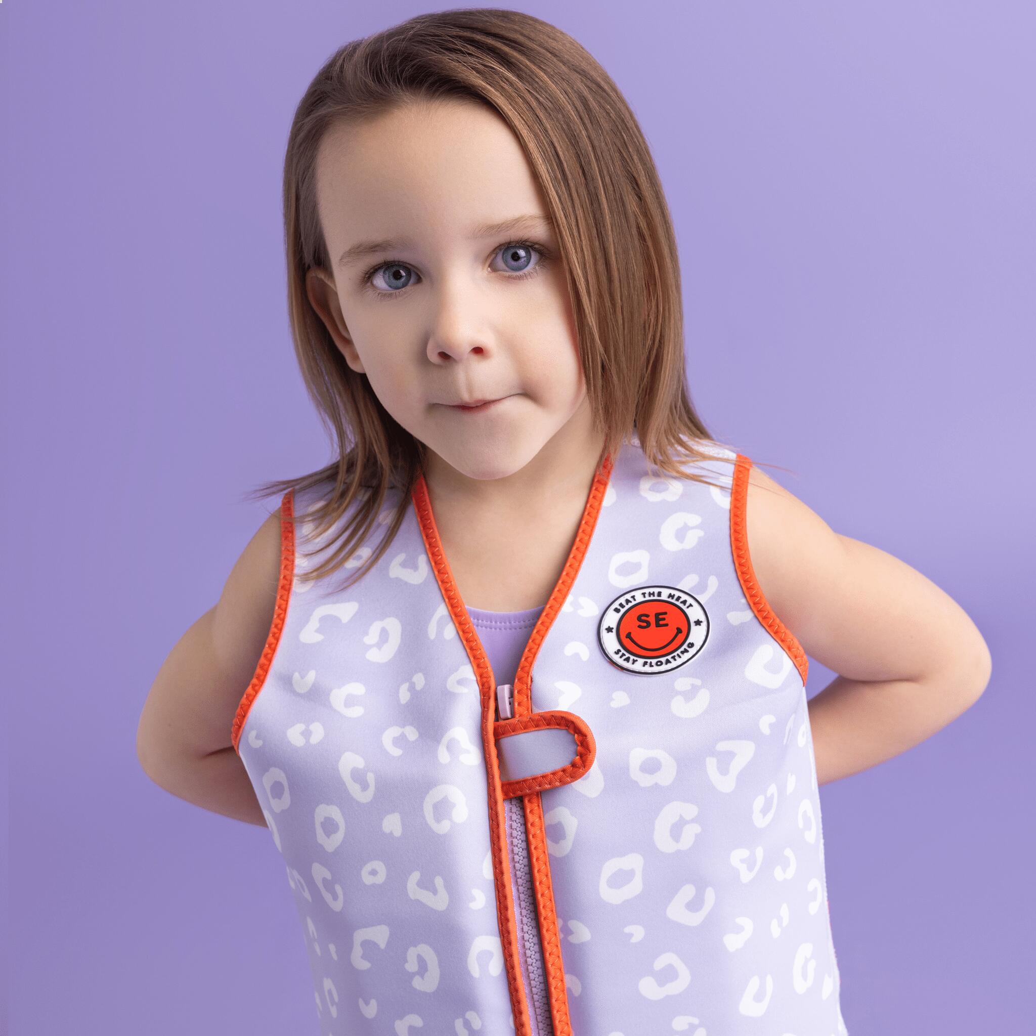 Gilet de natation - Lila Leopard - 3/6 Ans 5/7