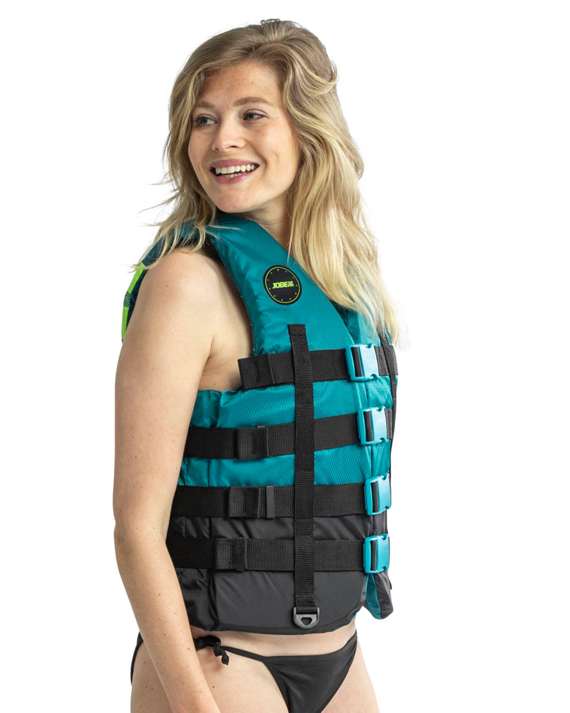 4 Buckle Teal Unisex 50N Schwimmweste Jetski Wakeboard Boot SUP Wasserski 2/6